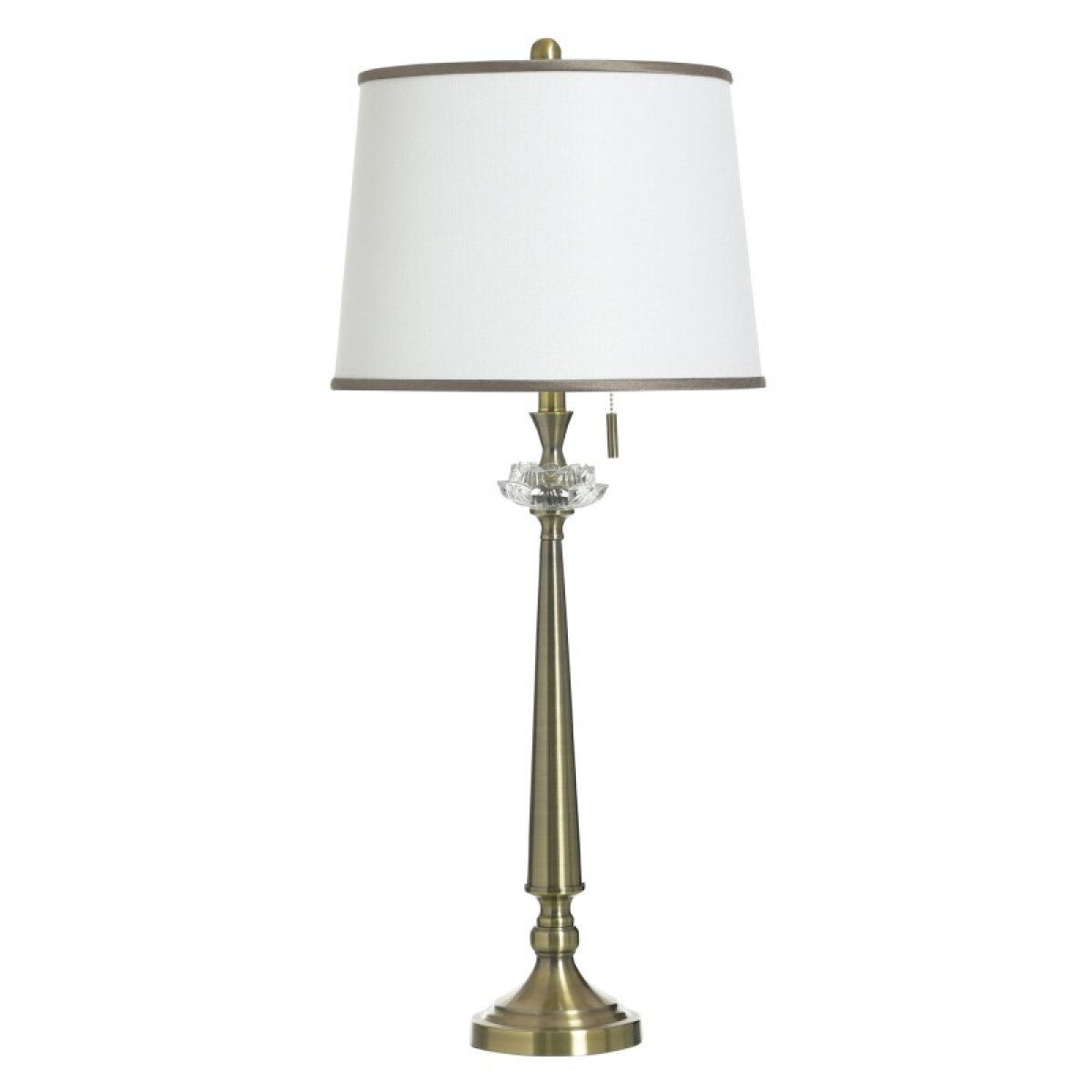 e75d6b0deac894aadbeac7e83038f9da Hayla Gold Steel & Glass Table Lamp With Pull Chain 100 Watts - Image 1