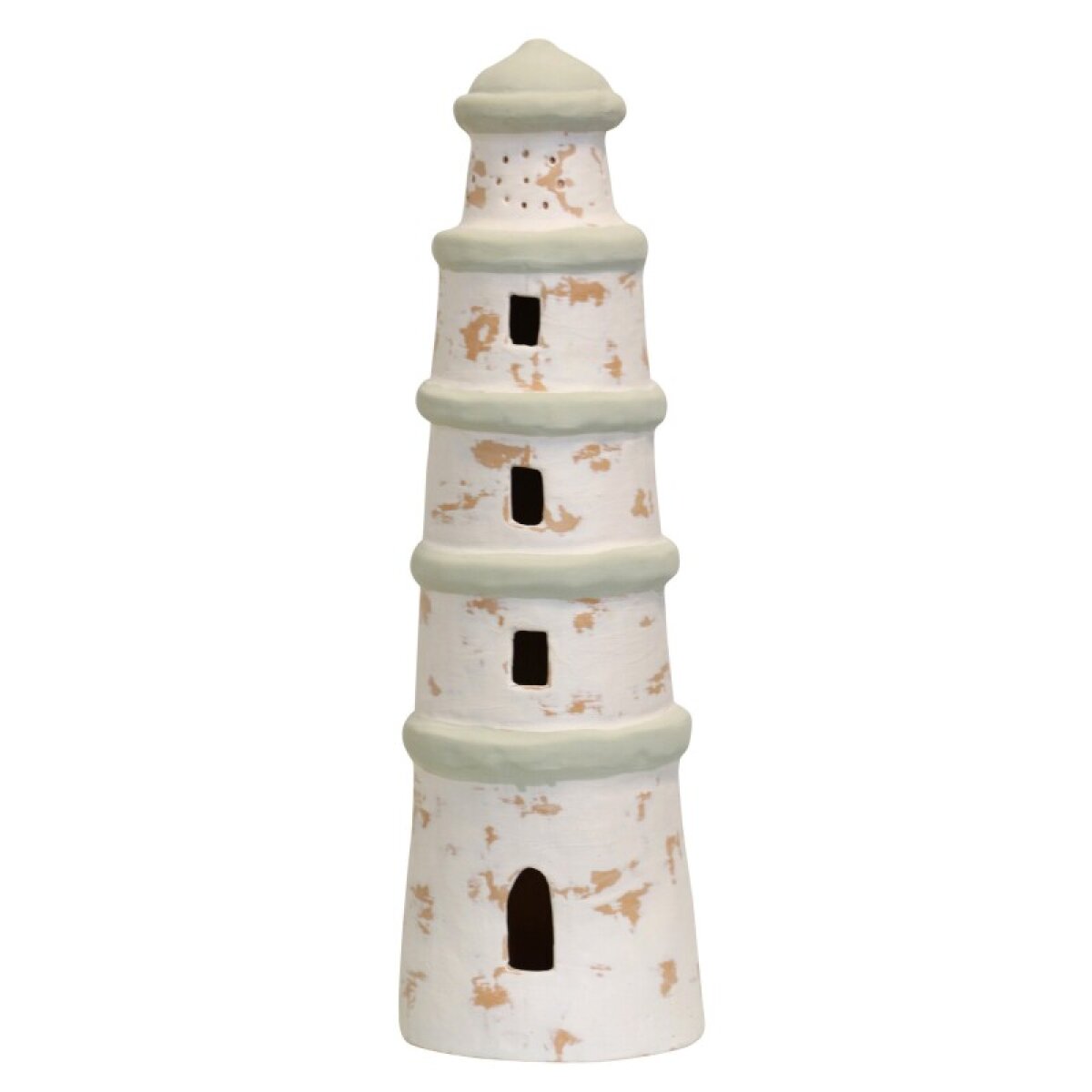 e794cadcb1e7136fc6abde4f2f70a9a7 Light House Terracotta Finished Ceramic Sculpture With Tealight Base Opening - Image 1