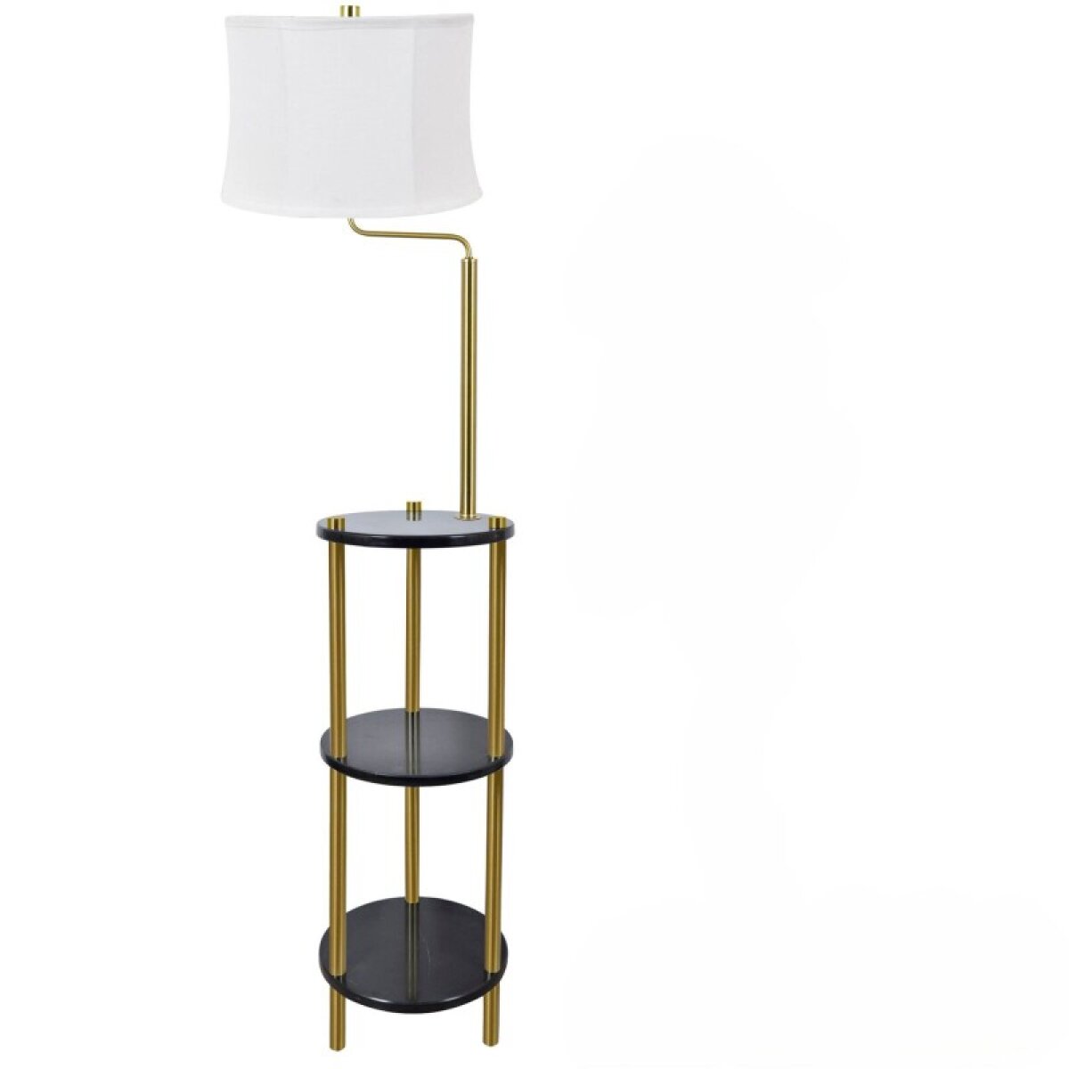 e7bd3b7e29f8f1436938e809a3ae4469 60IN THREE TIER MARBLE FLOOR LAMP W/ SHELF,1PC KD PK,1.8' - Image 1