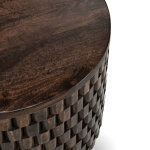 Norwood Solid Wood Round End Table - Bark Brown - Image 3
