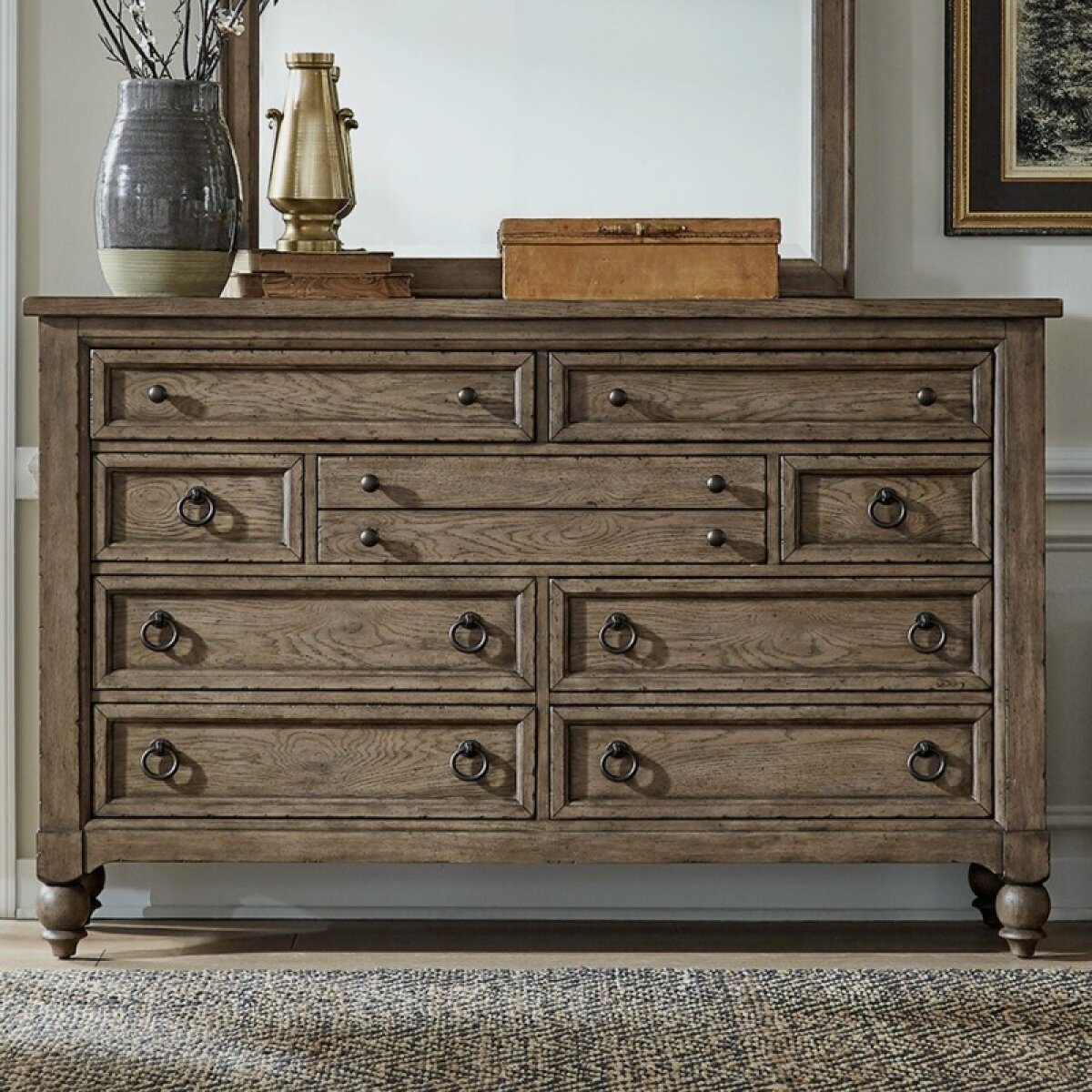 e8a750ee9e482b1bf1c2ce7198db5678 Americana Farmhouse 9 Drawer Dresser - Image 1