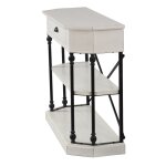 Clipped Corner Console Table With Two Shelves And Center Drawer With Metal Ball Bearing Glides Mad - Image 3