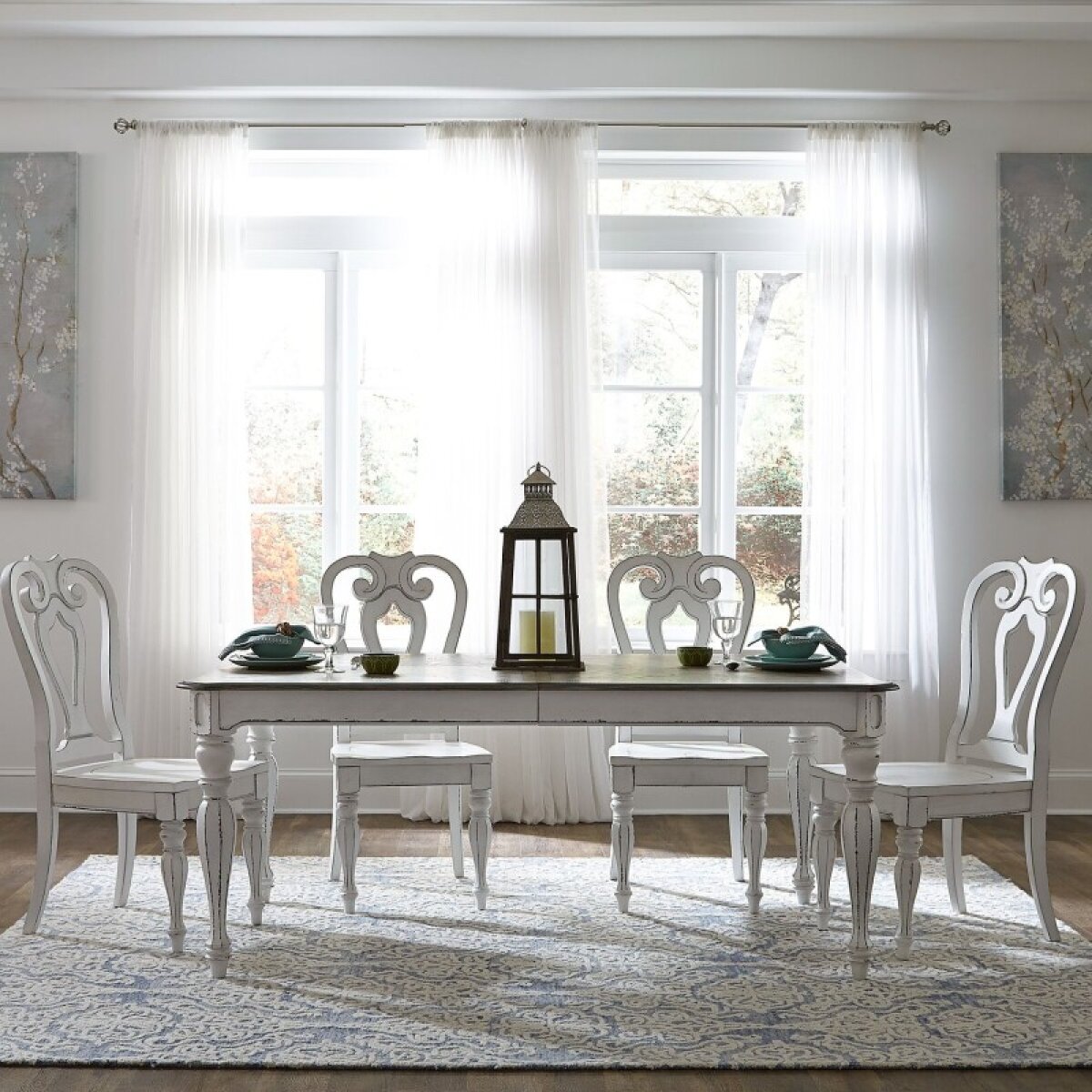 e906523f2c8eef44fe6f31bc9ccf69b4 Magnolia Manor Opt 5 Piece Rectangular Table Set - Image 1