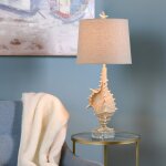 Porthaven Tan Coastal Table Lamp With Open Conch Shape And Acrylic Accent - Image 7