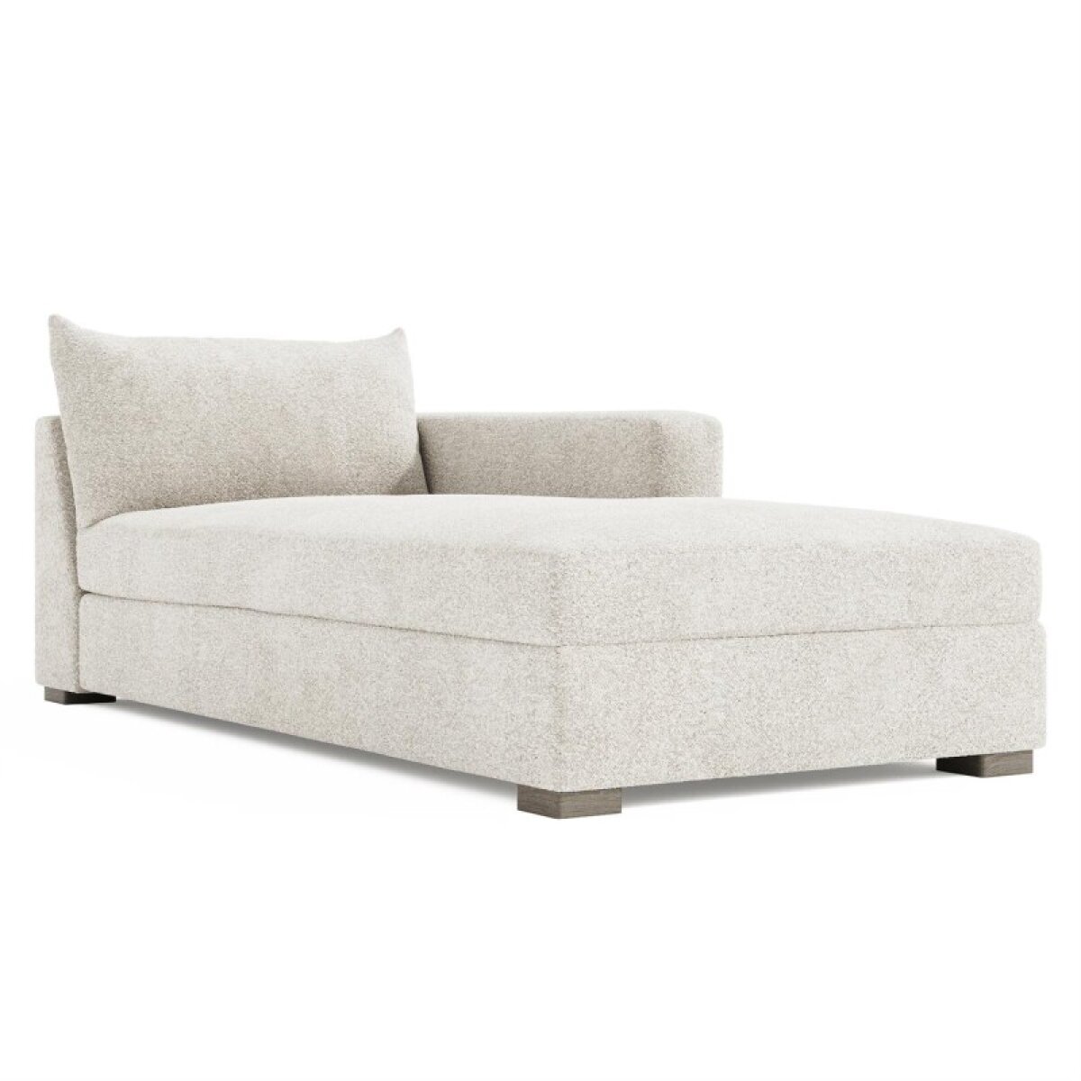 e96ad78768f953ee348d0644f002d631 Helena Fabric Right Arm Chaise Without Pillows Wood Foot - Image 1