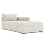Helena Fabric Right Arm Chaise Without Pillows Wood Foot