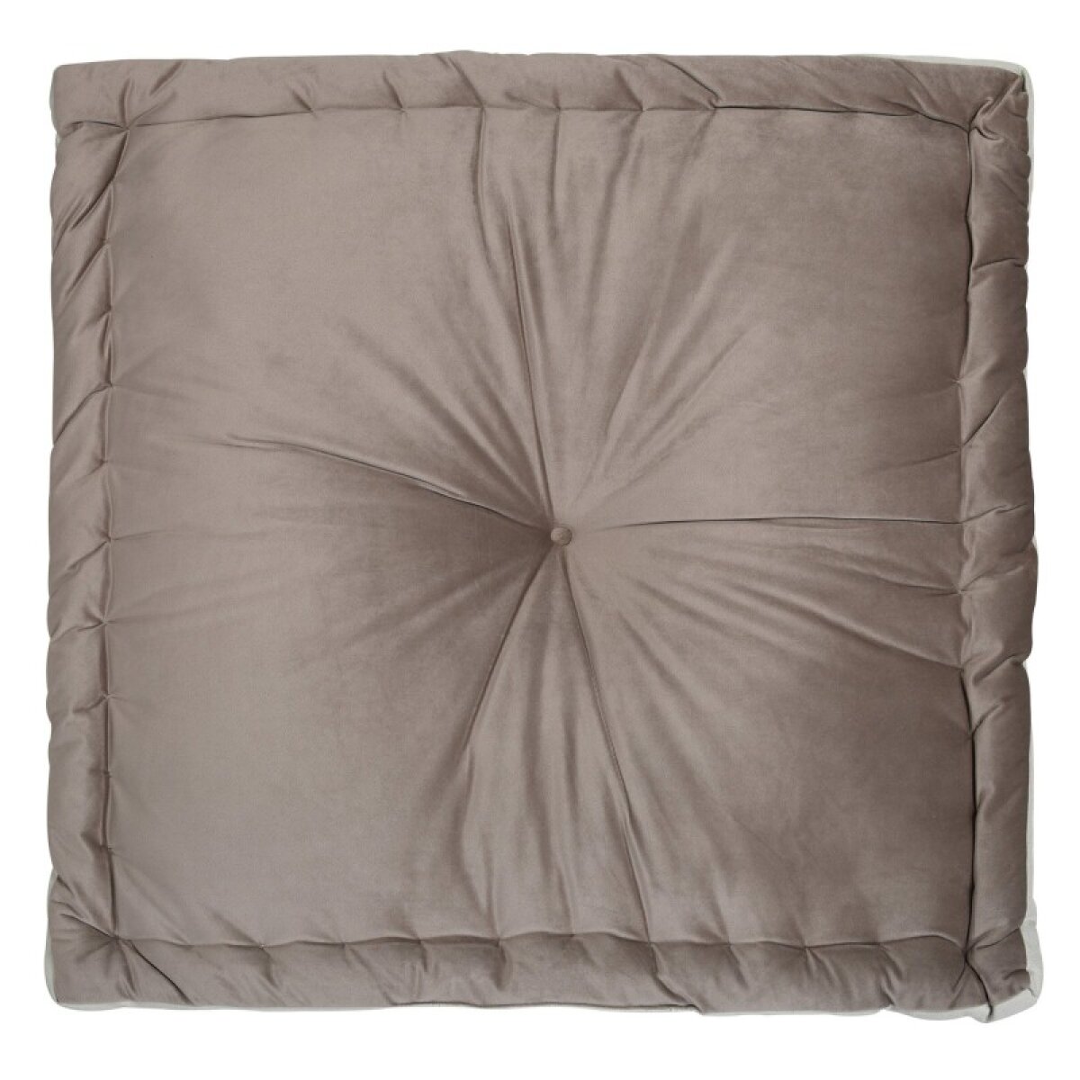 e9a9657693e932f83659ab04169d5170 Dann Foley Lifestyle Large Levi Floor Pillow Taupe Velvet And Light Grey Linen - Image 1