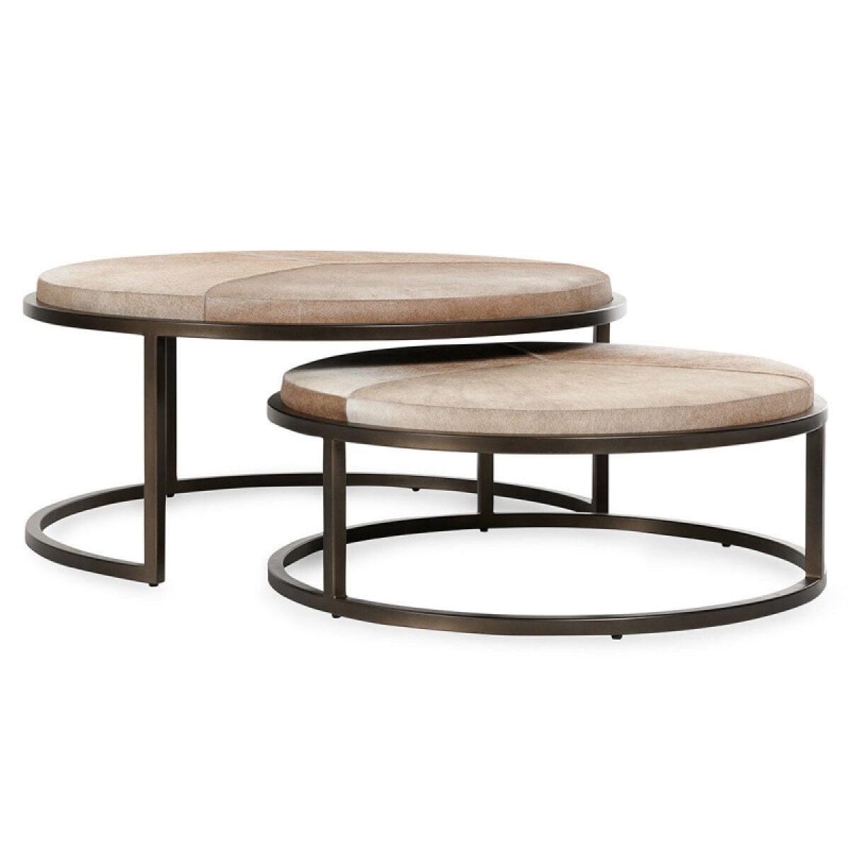 e9caa5237dfb9ff167592d4be771b4a4 Hayword Hide Nesting Coffee Tables Set Of 2 - Canyon Sand - Image 1
