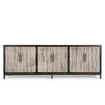 Lisbon Solid Wood 6dr Cabinet - Weathered Black/travertine - Image 3