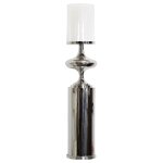 Aadi Candle Stand- Small | Nickle Plated Metal Base With Clear Glass