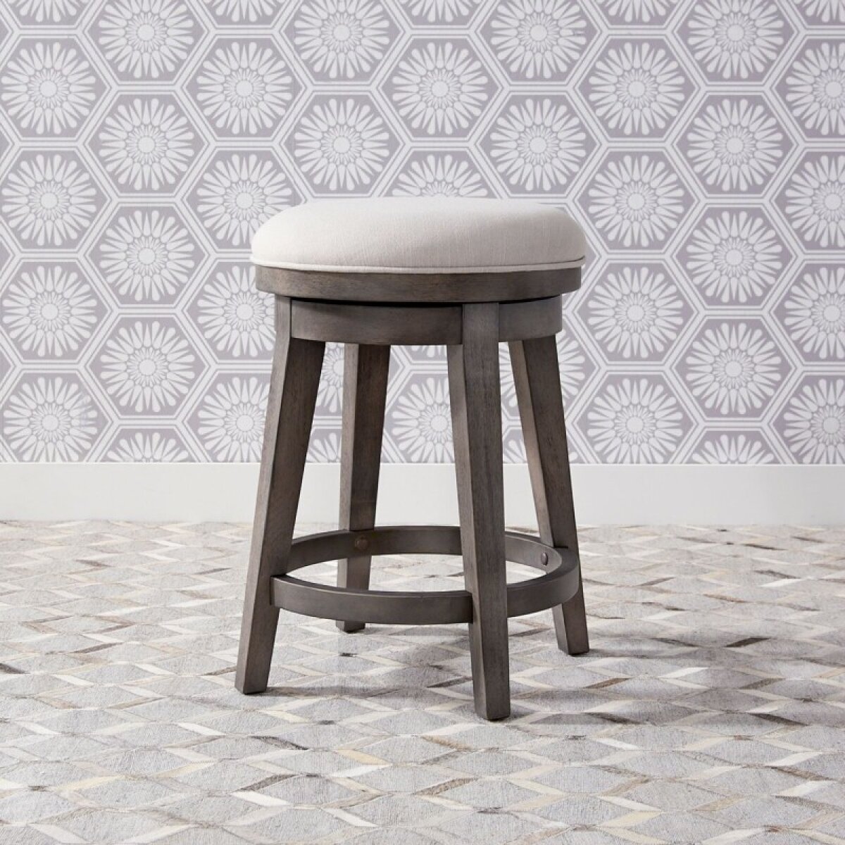 eae2f0ff699ed0376e3fd5944049bd4f Modern Farmhouse Console Swivel Stool - Image 1