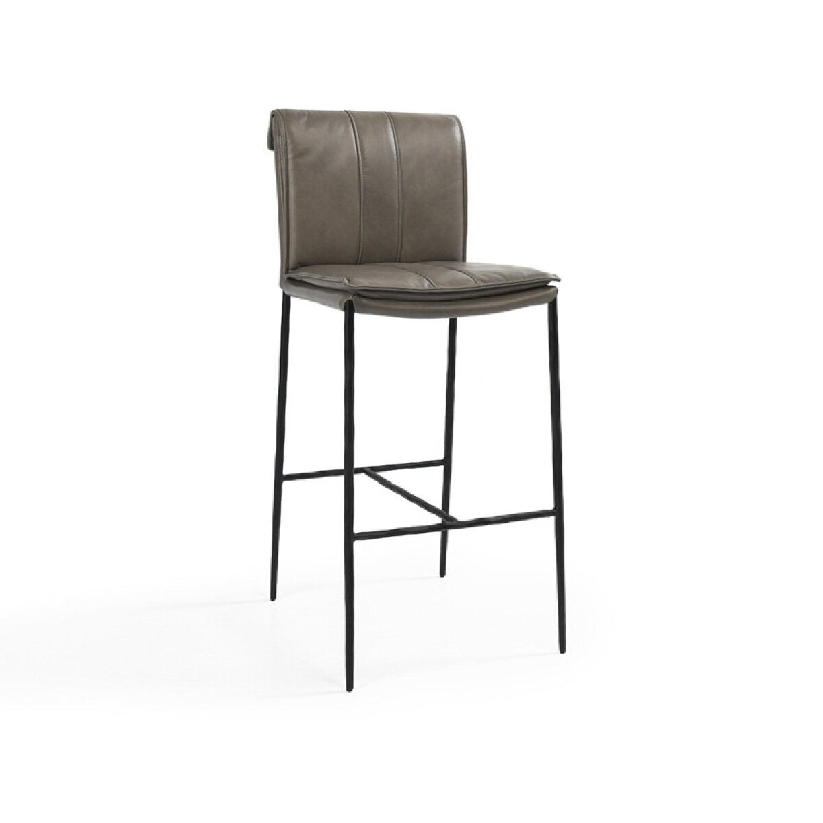eae409aa1ef5b5faf229974d0a338cc8 Mayer Leather Bar Stool - Pewter Gray - Image 1