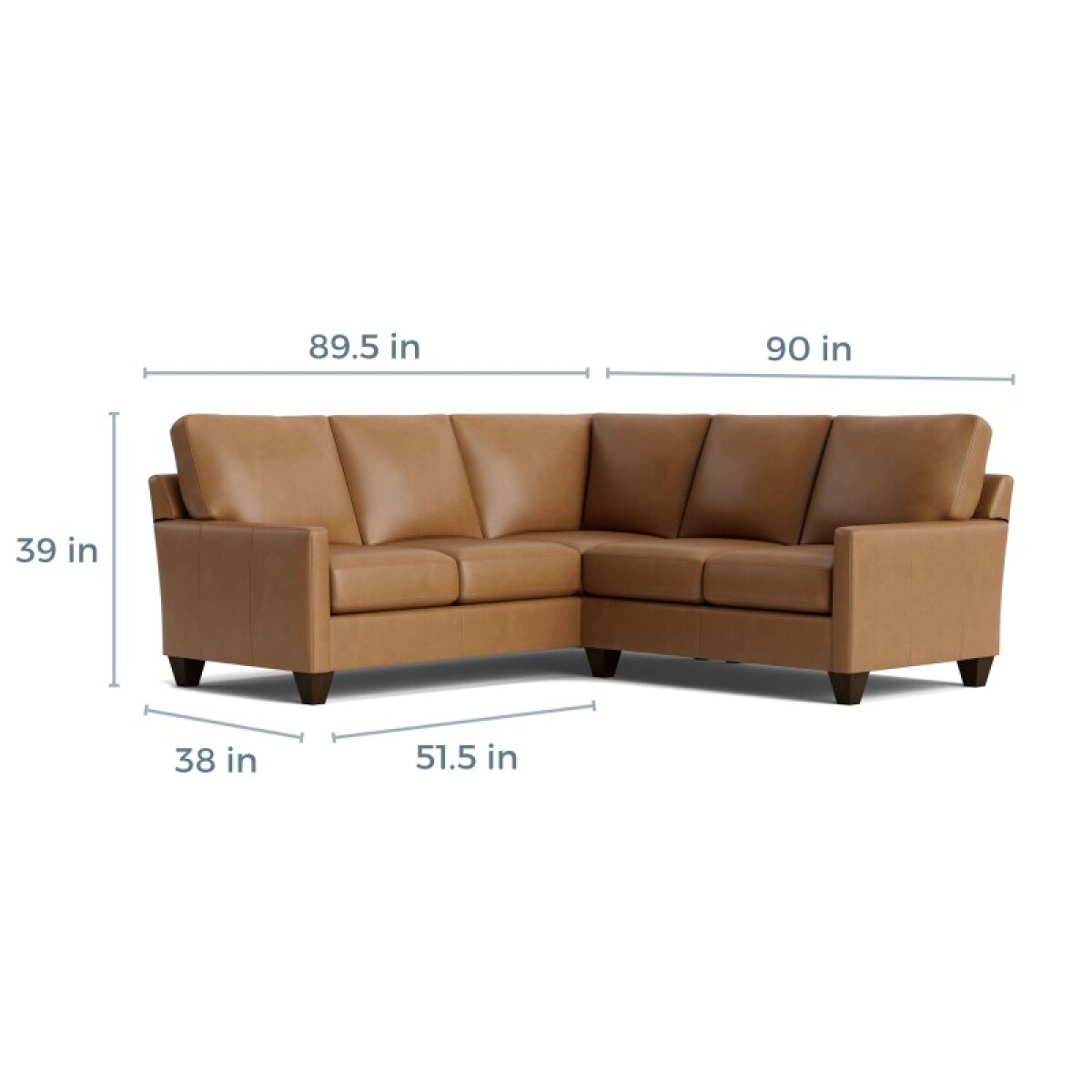 True Custom™ True Custom® Leather Track Arm L-Shaped Sectional - Room ...