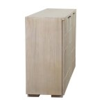 Adeline Credenza Three Door Shagreen Tiled Design Light Cream Finish - Image 8