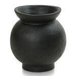 Emory Vase- Large | Matte Black Concrete Finish On Ceramic