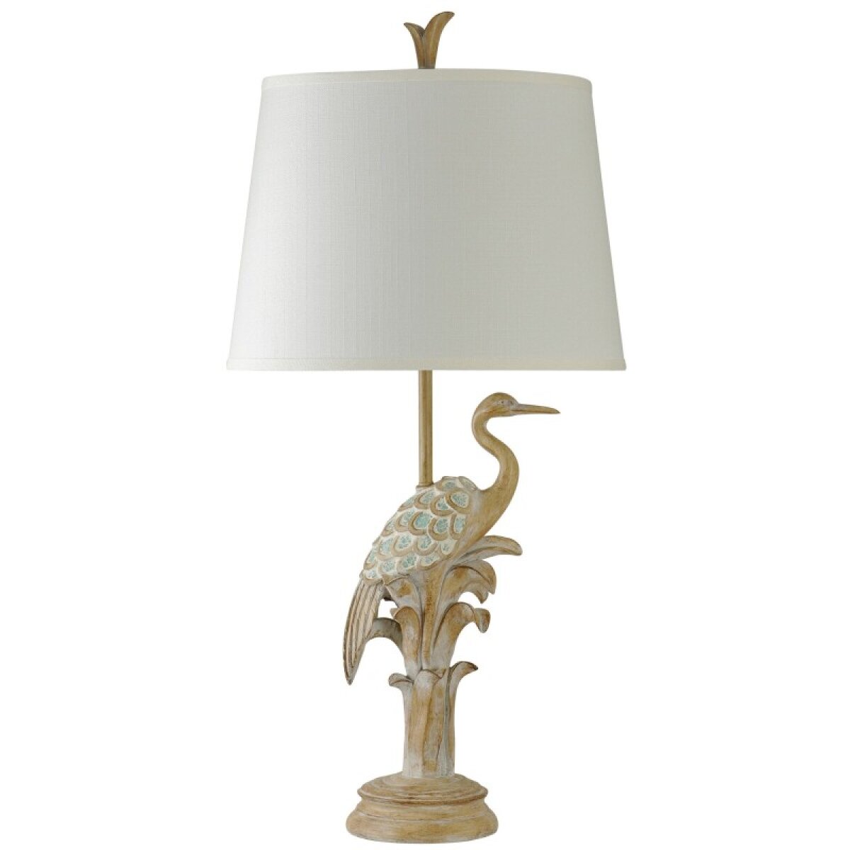 ebb64f24d0ef2a9dfacfb975d772179e Traditional Bird Of The Beach Table Lamp With Fabric Drum Shade - Image 1