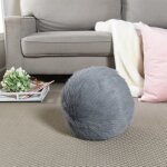 Dann Foley Lifestyle Taupe Faux Fox Hair Throw Pillow With Feather Filled Insert - Image 2