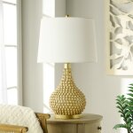 Medero Beaded Table Lamp Natural Fir Wood Beaded Body With Matte Gold Accents - Image 7