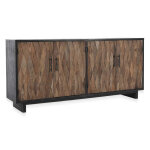 Anton Solid Wood 4dr Cabinet - Black-natural
