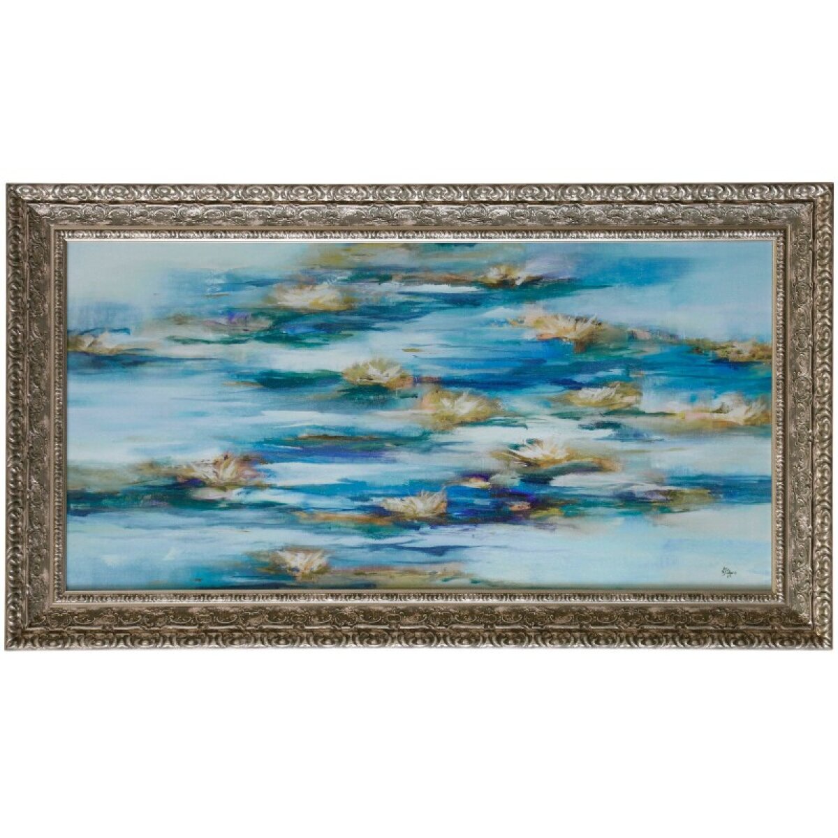 edbb010201f156d15fba1b6eff3020d2 Blue Lily Dreams Textured Framed Print - Image 1