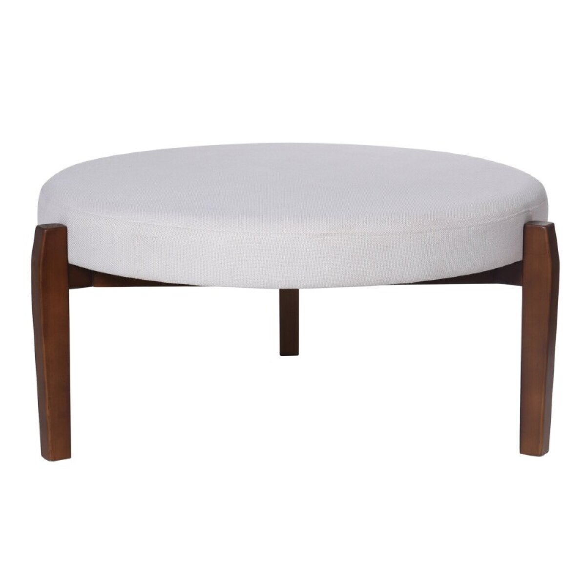 edddd1741a416ea9857b2b53177bb6c7 Dann Foley Lifestyle White 3 Legged Round Ottoman - Image 1