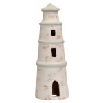Light House Terracotta Finished Ceramic Sculpture With Tealight Base Opening