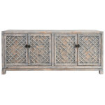 Antigua Solid Wood 4dr Cabinet - Timeworn Gray - Image 3