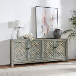 Antigua Solid Wood 4dr Cabinet - Timeworn Gray - Image 7