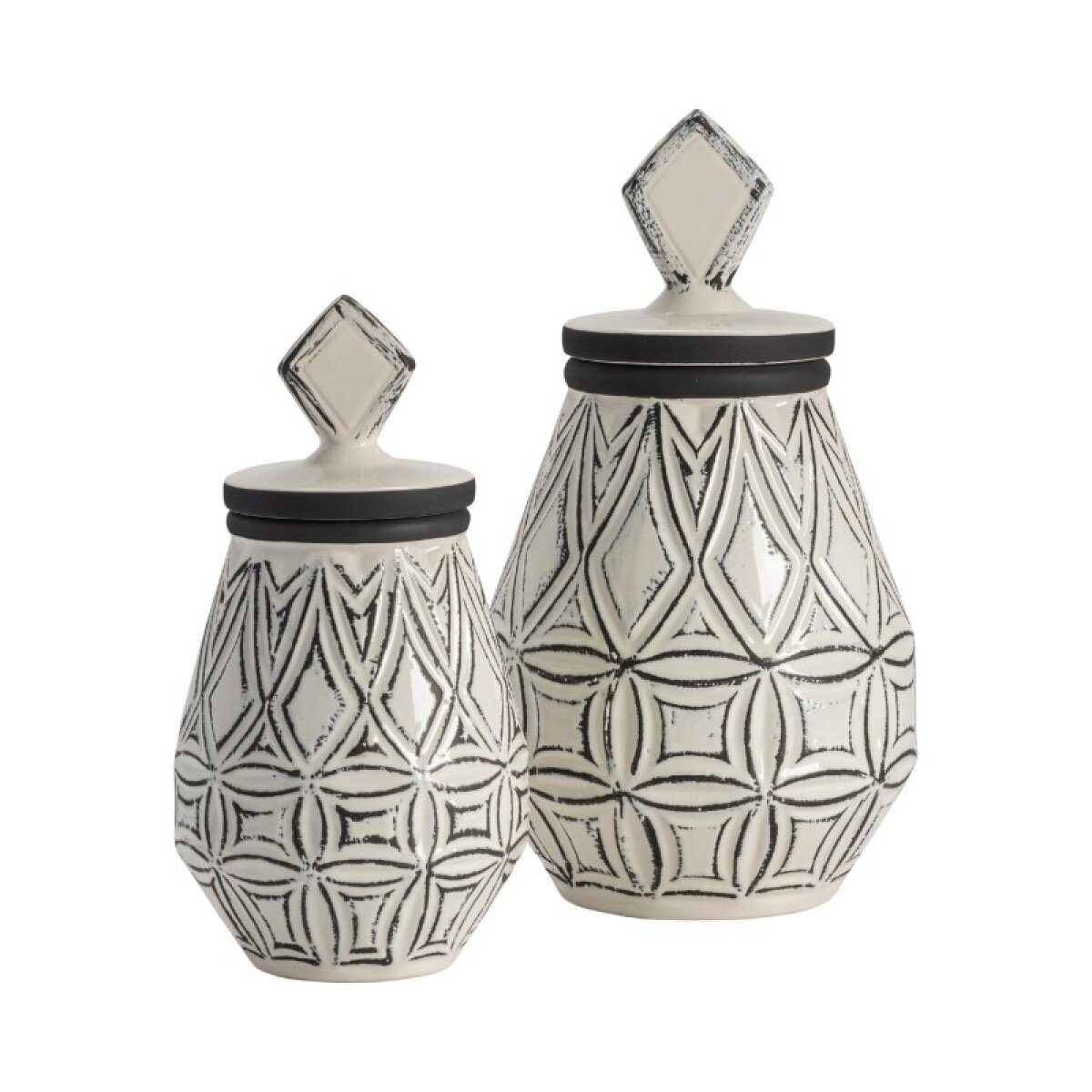 f1d20e75f8ec94dbdb0186d006e9f638 Geometrical Farm House Vases,Set of 2 - Image 1