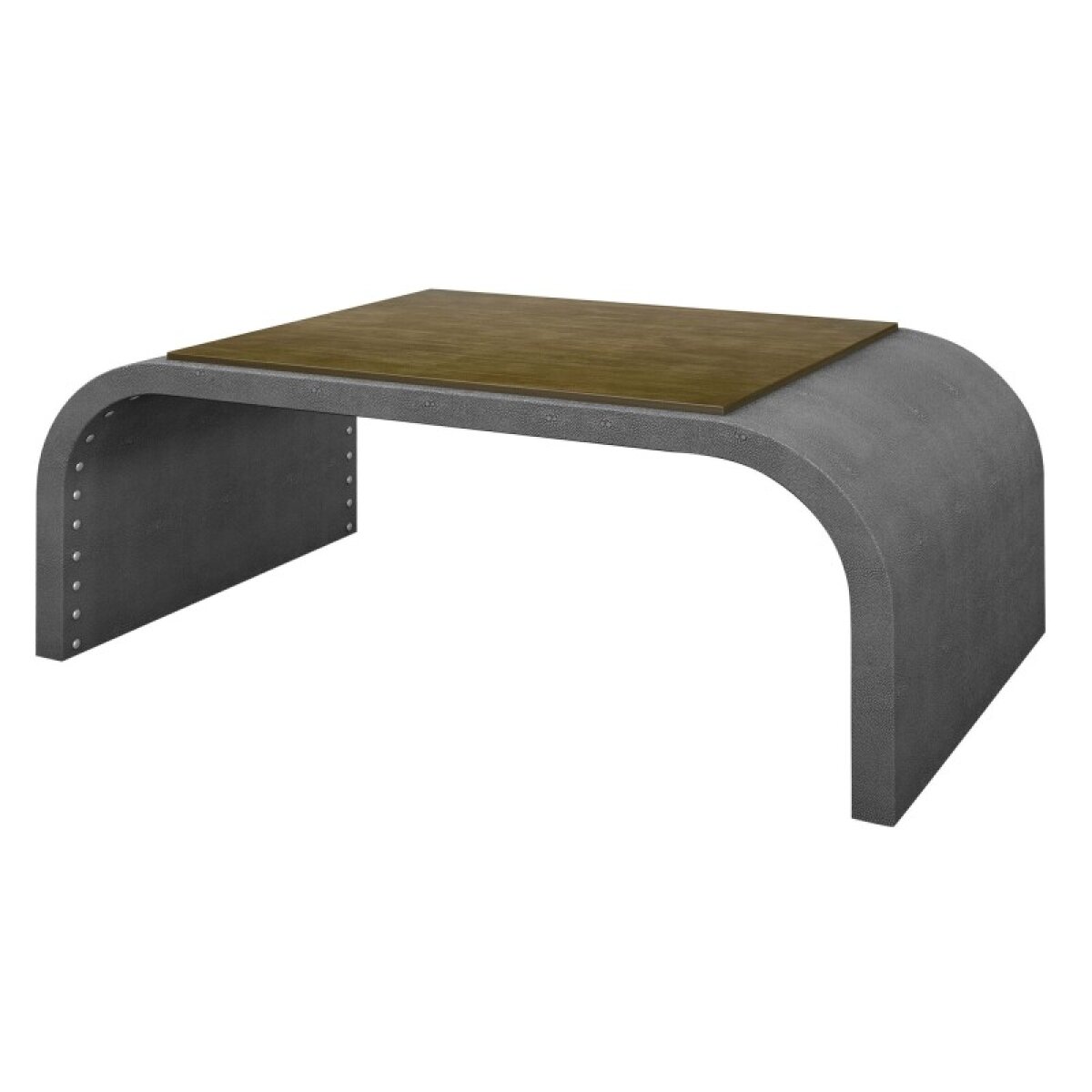 f33d87a4d1c6a4bd67238d5ebb9f5934 Dann Foley Lifestyle Cool Gray Waterfall Shagreen Coffee Table - Image 1