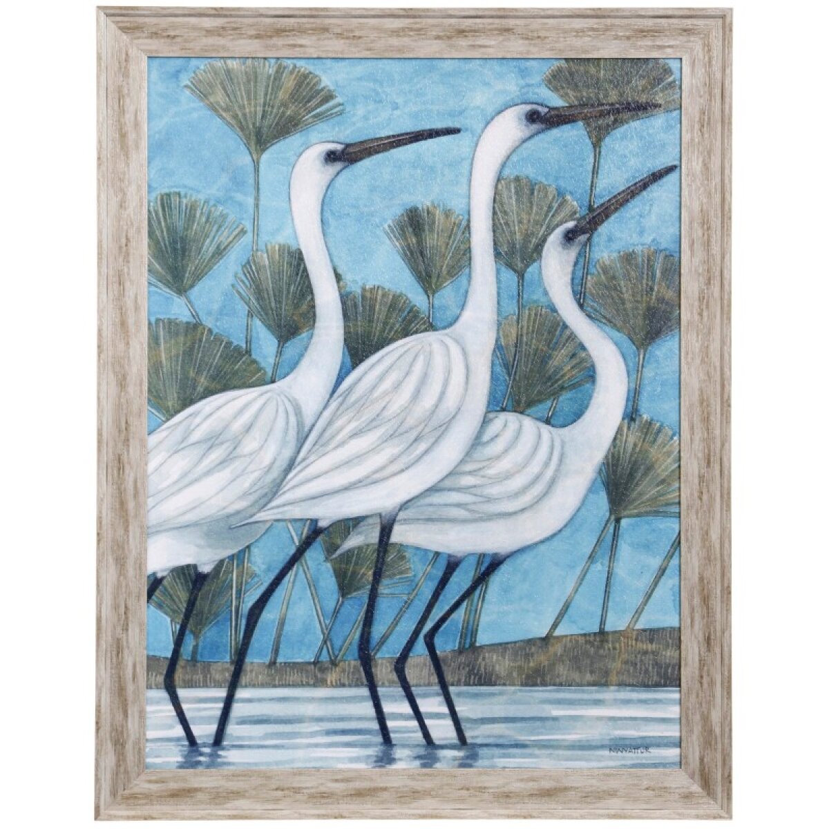 f347bcc8612e7154fe1d74aff6af3555 Norman Wyatt Home Egret I Textured Framed Print - Image 1