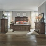 Big Valley King California Panel Bed, Dresser & Mirror, Chest, Night Stand