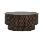Norwood Solid Wood Round Coffee Table - Bark Brown - Image 3