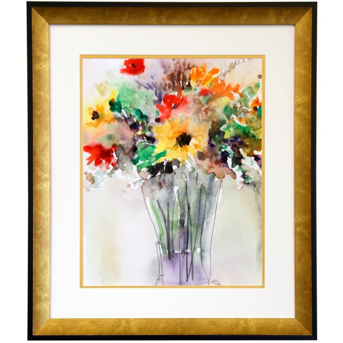 f60e361118db4f4fb31b9165b3049ab3 Fancy That Bouquet I Framed Print Under Glass - Image 1
