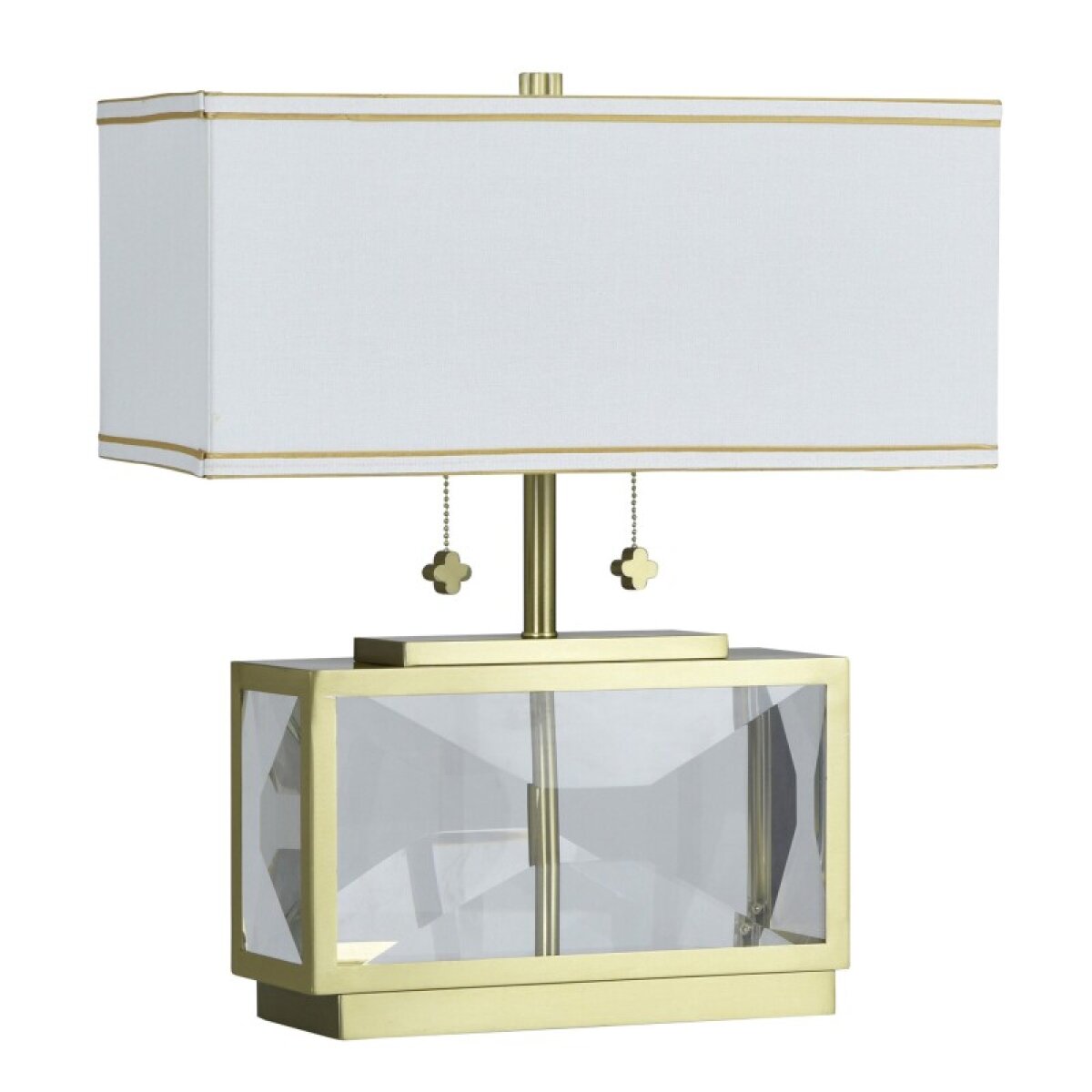 f65576bdf10f3ff281be27e0d7025488 Celeste Tamara Day For Stylecraft Clear Gold Pure Crystal Glass Table Lamp - Image 1