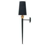 Bacca Sconce | Black Finished Metal Body With Gold Accent | Hardback Shade