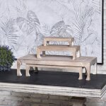 Dann Foley Lifestyle Set Of 4 Wooden Tabletop Nesting Tables Natural Antique Finish - Image 7