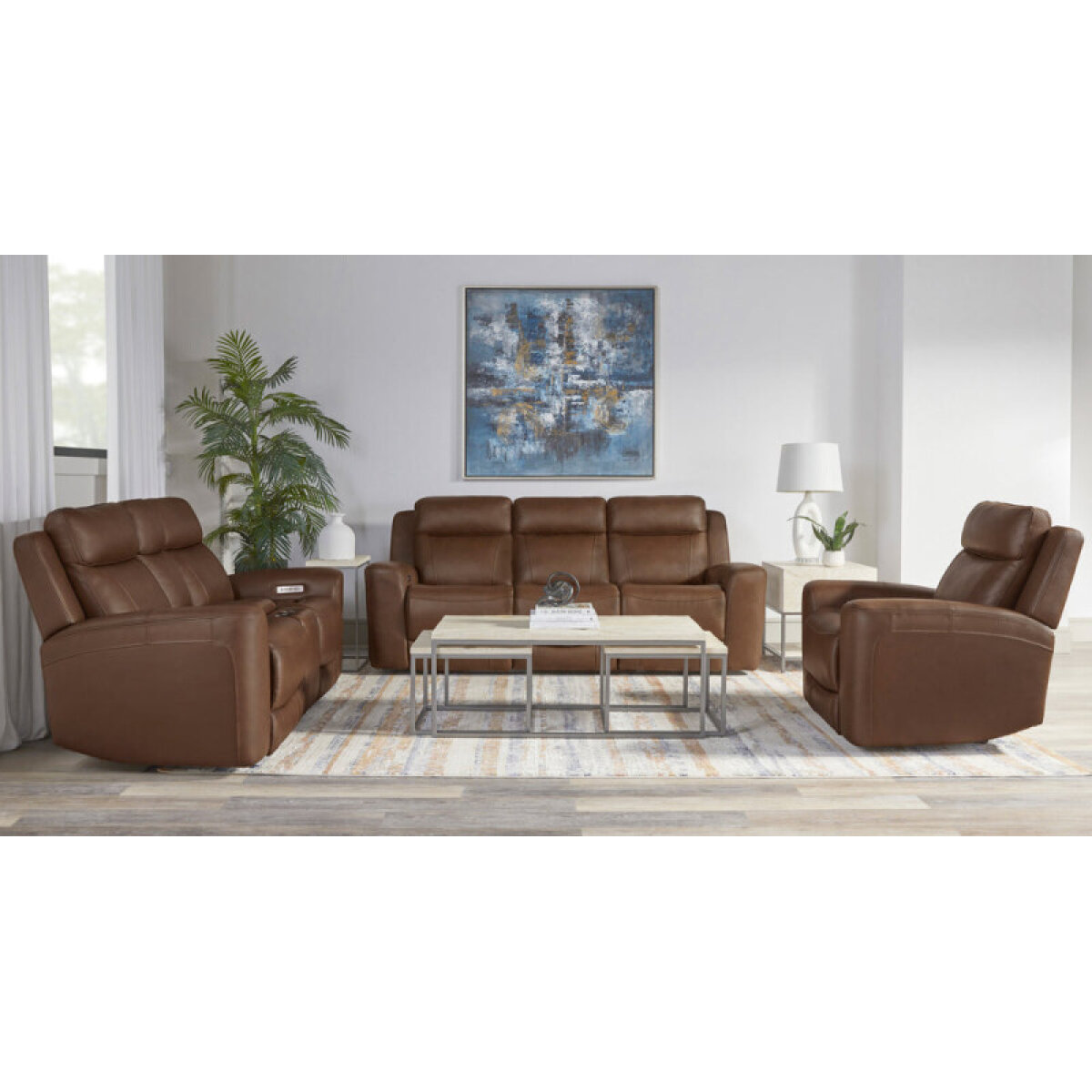 f6ebd4bb816459bb8f55b9f7edaccdf4 Calgary - Autumn Umber Power Sofa Group - Image 1
