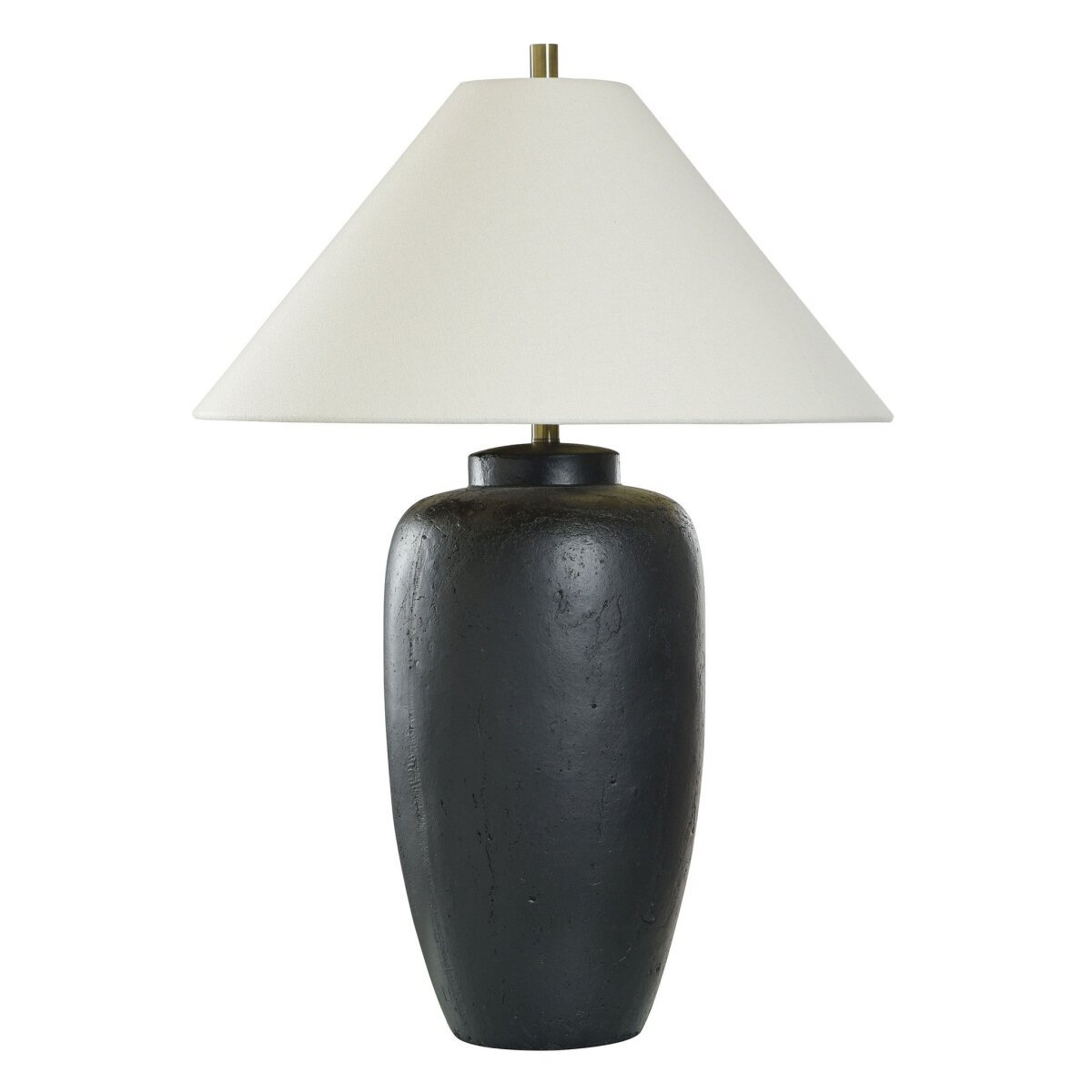 f71204f476038af2731cd0d93cd32722 Bandzi Table Lamp | Matte Black Finish On Ceramic Body | Hardback Shade - Image 1