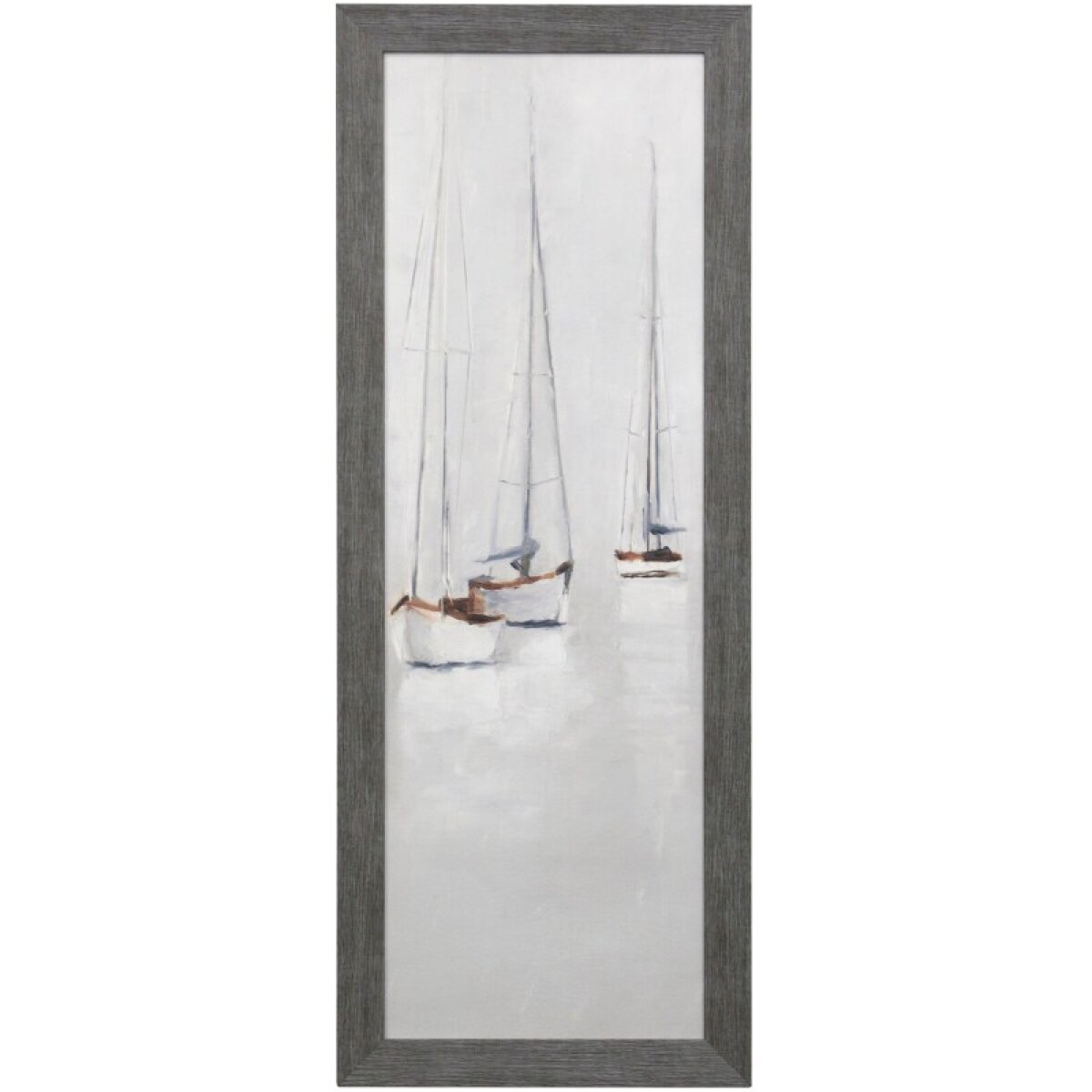 f739a05ac47ad0b5eb144cf920c1b7d3 Foggy Harbor Ii Textured Framed Print - Image 1