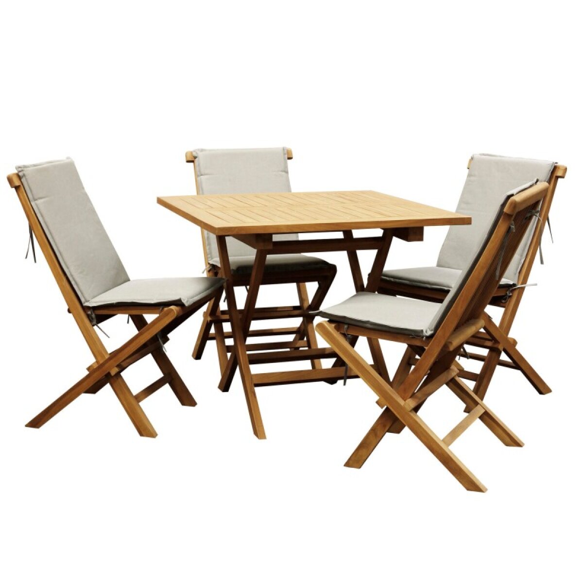f8757b2e69640f3976054c6148d65f72 Solid Teak Outdoor Dining Set In Water Base Natural - Image 1