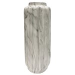 Trevi Floor Vase- Medium | White Marble Finish On Resin