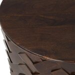 Shira Solid Wood Round End Table - Kona Brown - Image 3