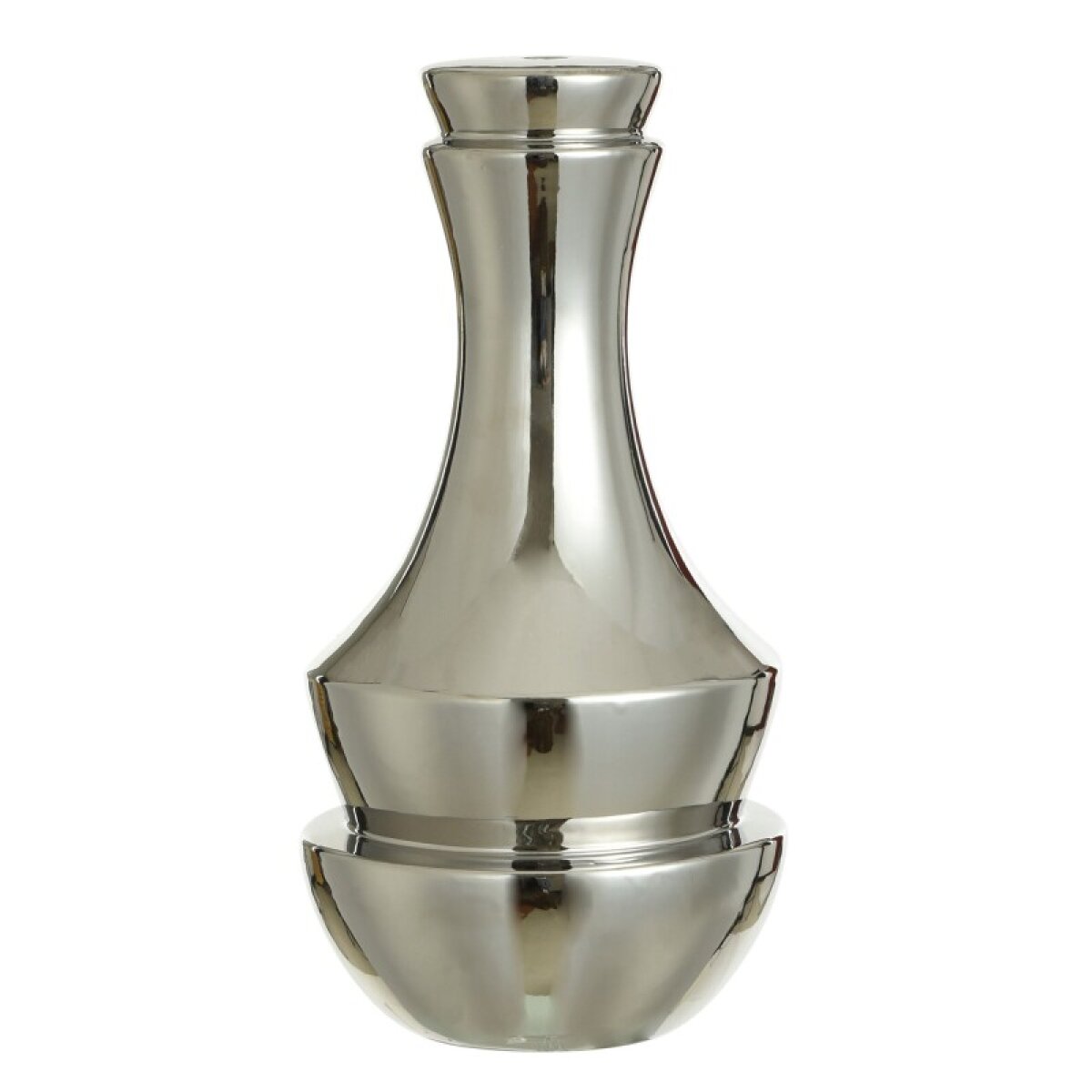 f937d86572337590db8860b1ec5b9370 Norman Wyatt Home Plated Silver Ceramic Vase 16in - Image 1