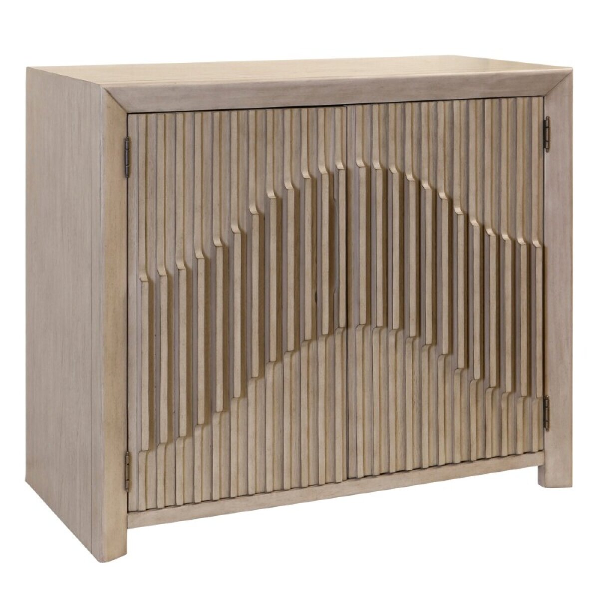 f940539602d045a8578c04b15d6e9980 Bridge Rail Two Door Cabinet With Piano Key Door Fronts Made Of Solid Pine And Oak Veneer In A Ta - Image 1