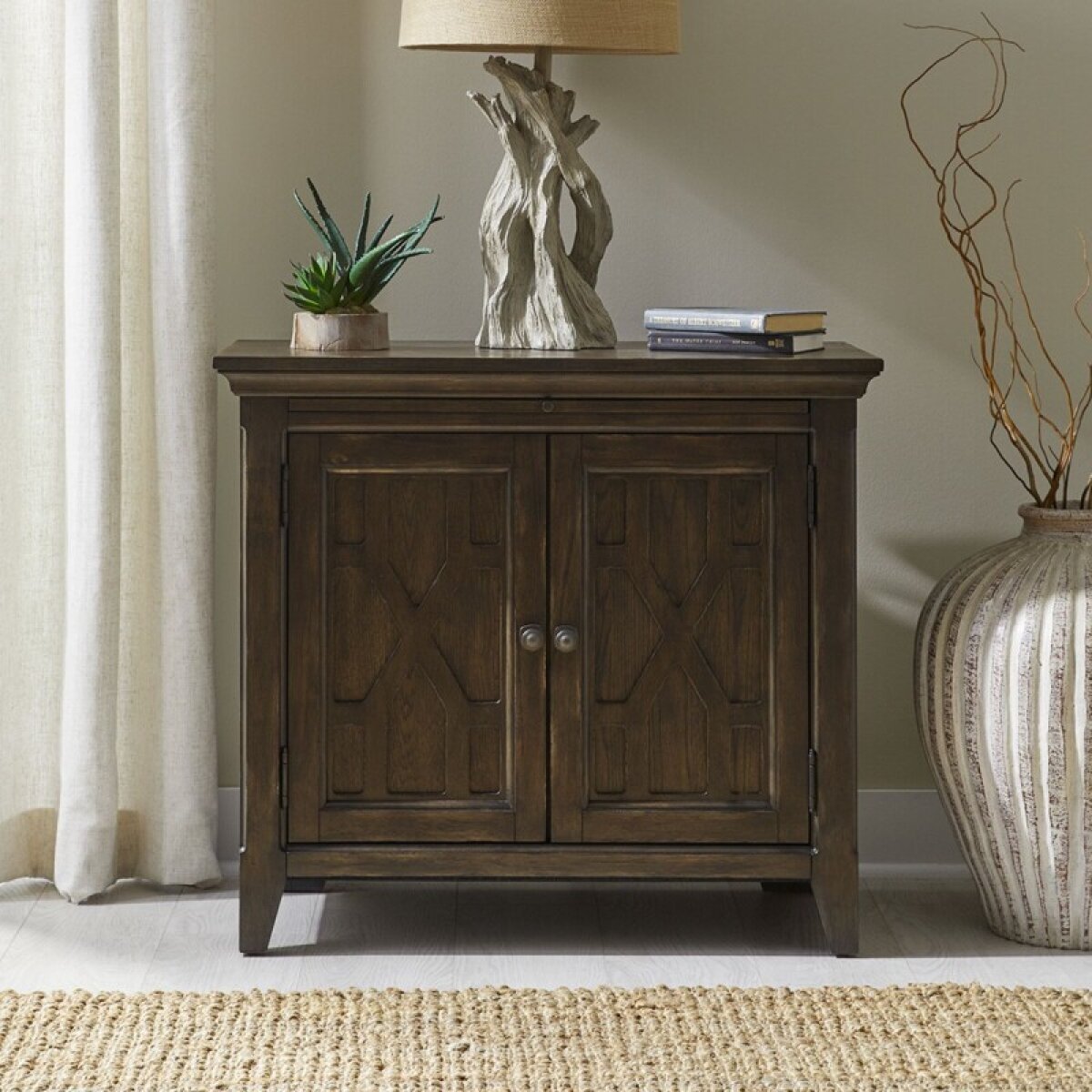 f954be06540ee88d1bb2a605c4393ac1 Paradise Valley 2 Door Bedside Chest w/ Charging Station - Image 1
