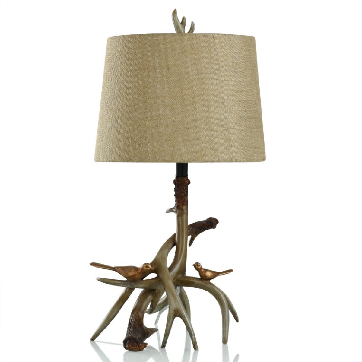 f9d6530a6cd08881a91624091946e1c6 Antler Lodge Antler Table Lamp With Beige Shade 150 Watts - Image 1