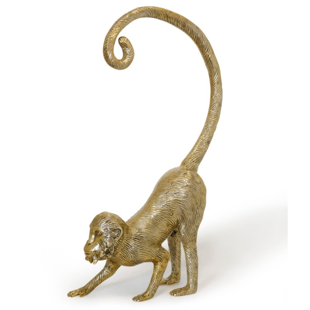 fa0ac2a0e9a5f94207464ce5506acb37 Gold Prowling Brass Monkey Figure Metal Decorative Accessory - Image 1