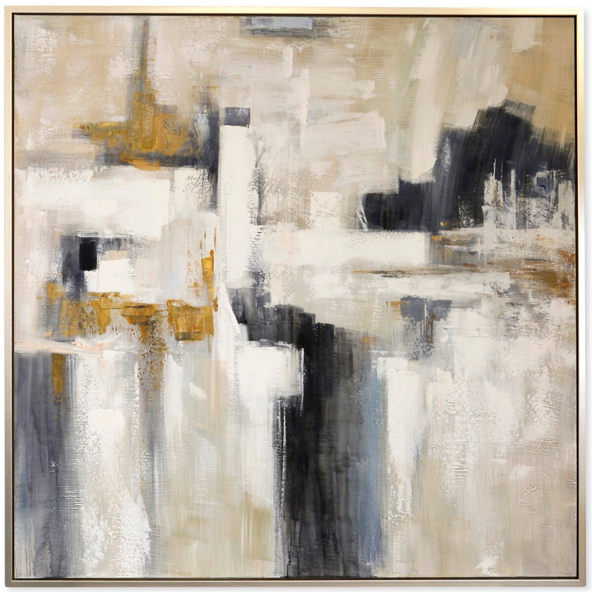 fa1758c4bf092dfbfc6f7aa8b87a40da Brook Framed Canvas Art | Hand Painted Abstract | 1.5 Inch Frame - Image 1