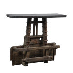 45" Reclaimed Wood Cart Console Table - Image 3